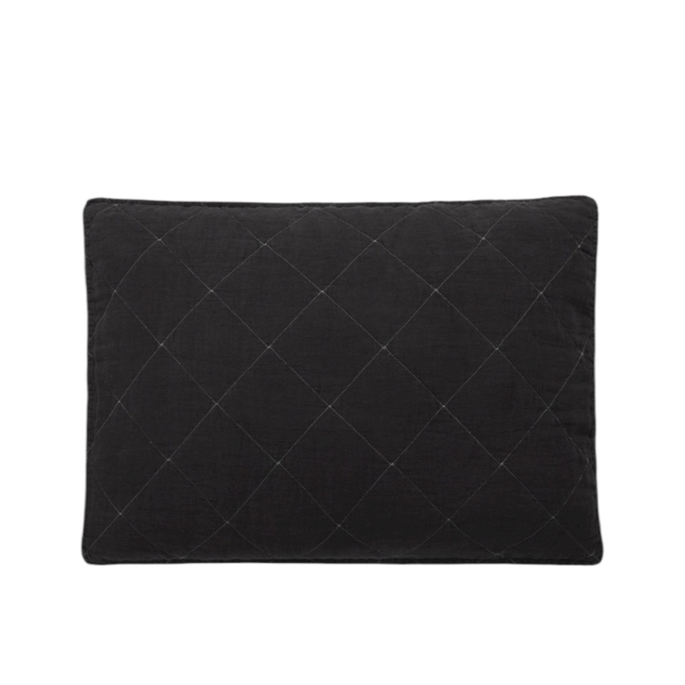 NEW Set of 2 Brooklinen 100% Linen Quilted Charcoal Standard‎ Shams